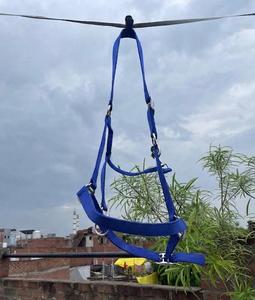 Harnais de cheval en nylon bleu, harnais réglable en corde avec quincaillerie métallique pour l'équitation, pour les chevaux de taille standard - Product Image 1