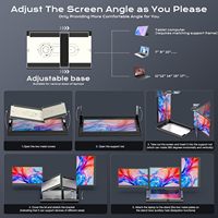 Moniteur portable double 14 pouces 1080P IPS FHD, multi-scénarios, Plug-and-Play, faible lumière bleue, pour le jeu, les affaires, l'utilisation personnelle sur ordinateur portable