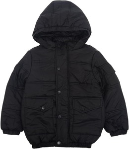 Veste matelassée à capuche imperméable pour enfants, 100% polyester, col montant, pour l'hiver - Product Image 3