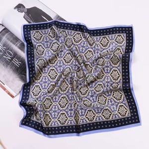 Wholesale In-Stock Custom Ethnic Dot Pattern Bandana <b>Scarf</b> Black Cotton <b>Silk</b> Polyester with Logo Printed Cheap Bandanas - Product Image 4