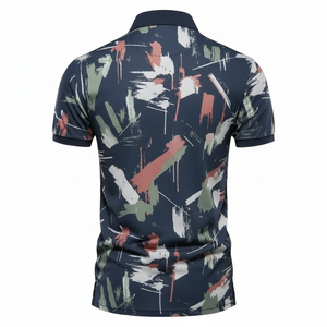 เสื้อโปโลแบบซับเหงื่อ แขนสั้น ผลิตจำนวนมาก 100% โพลีเอสเตอร์ผสมสแปนเด็กซ์ OEM เสื้อกอล์ฟชาย คอปก - Product Image 4