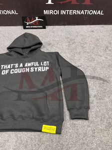 Sudadera con Capucha Personalizada de Invierno para Hombre, 100% Algodón de Alta Calidad, Corte Regular, Modelo Assali, con Estampado 'THAT'S a AWFUL LOT of COUGH SYRUP' - Product Image 4