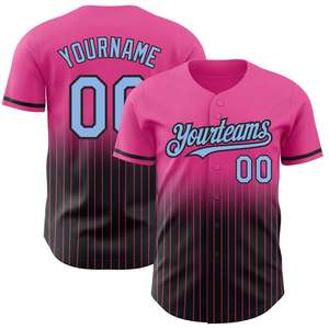 Maillot de baseball personnalisé sur mesure à rayures, uniforme sportif brodé et imprimé pour hommes, femmes, garçons, option grandes tailles disponible - Product Image 4