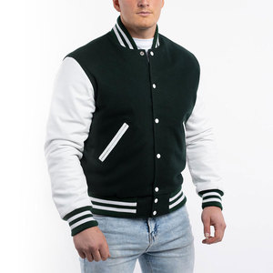 Chaqueta Letterman con Mangas de Cuero a la Moda, Cuerpo de Lana Premium, Chaqueta Letterman Personalizada para Equipos - Product Image 1