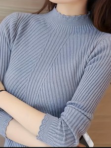 Suéter cárdigan ajustado de manga larga con cuello redondo, tejido 100% cachemir para mujer, otoño-invierno, de Bangladesh. - Product Image 2