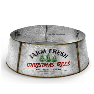 Blank Sublimation Antique Finished Metal Christmas <b>Tree</b> Stand Hammered Design <b>Tree</b> Collar New Look Christmas Decoration - Product Image 2