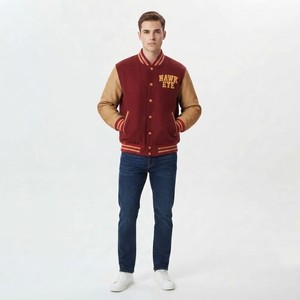 Chaqueta Varsity de Lana Extra Grande para Hombre, Estilo Urbano, Marca Hawk Eye Sports, con Botones, Talla Grande, Secado Rápido, Relleno de Algodón - Product Image 1