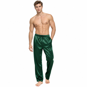 Wholesale <b>Men</b> Silk Satin <b>Lounge</b> <b>Pants</b> Low Drawstring Waist Eco-Friendly Sleeping Trousers <b>Men</b> Relaxed Fit Satin Trousers - Product Image 2