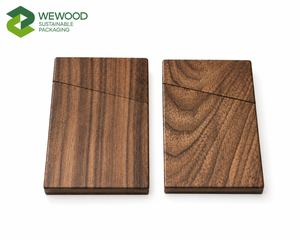 WEWOOD OEM Porte-cartes de visite moderne en bois de noyer personnalisé avec fermeture magnétique, taille et épaisseur personnalisables - Product Image 4