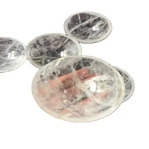 批发天然散装水晶透明石英3英寸碗石英宝石碗家居装饰冥想灵气愈合石英碗