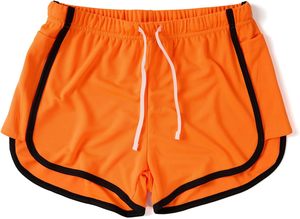 Men's Quick Dry Drawstring Shorts Solid Color With Side Stripe Mid Waist Casual Sport Shorts Red and <b>Navy</b> Blue - Product Image 5
