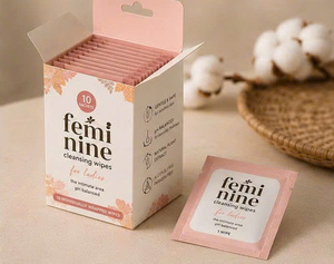 Lingettes écologiques bio pour femmes adultes, emballées individuellement, format voyage, soin intime, hygiène et nettoyage - Product Image 3
