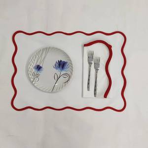 Manteles individuales, servilletas blancas con ribete y servilletas de algodón con borde festoneado, regalo para el Día del Padre, mesa de comedor - Product Image 4