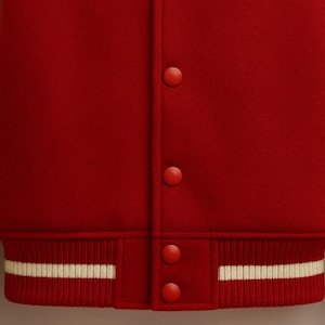 Veste universitaire rouge pour homme avec broderie de la lettre R blanche, col rabattu, fermeture à boutons, coupe classique, style preppy, vêtement d'automne - Product Image 4