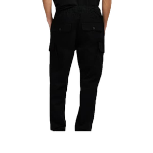 Men's <b>Black</b> <b>Pants</b> Elastic Waist Multiple Pockets Workwear Style Material Midweight Autumn Wear Wholesale - Product Image 1