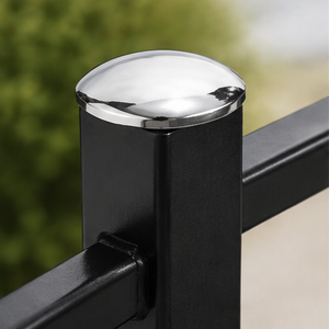 Support d'extrémité de main courante moderne en acier inoxydable argenté pour balustrade en verre et escalier de porche/balcon - Product Image 4