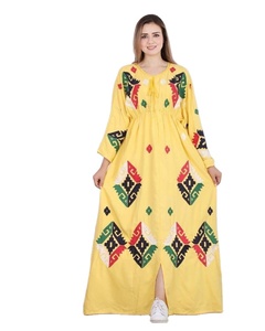 À la mode femmes à manches longues Designer fête porter géométrique broderie Maxi robes grande taille impression numérique sur tissu - Product Image 1
