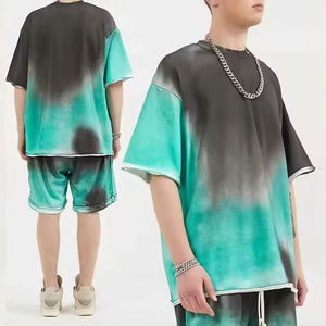 Wholesale Mens Acid Wash Shorts <b>Set</b> Custom Logo Oversized T Shirt Summer Tracksuit Premium Cotton Streetwear Clothing Manufactur - Product Image 4