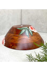 Nuevo diseño del fabricante Acabado a mano Tazón de madera para servir ensaladas Venta al por mayor Característica sostenible - Product Image 4