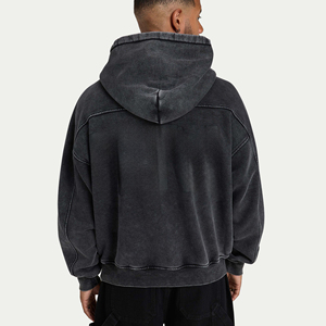 Sudaderas con Capucha para Hombre de Alta Calidad, Estilo Vintage, Lavado Ácido, 100% Algodón, Felpa, Talla Grande, Diseño Personalizado Bordado - Product Image 2