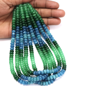 Perles Rondelles en Quartz Multicolores : Bijoux en Pierres Précieuses Lisses (7-8mm) - Product Image 1