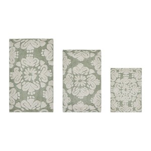 <b>Set</b> of 3 Modern Design Memory Foam Bath <b>Mat</b> Rug Soft <b>Bathroom</b> Door <b>Mat</b> with Striped Solid Color Made in China for Home or Hotel - Product Image 5