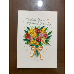 Carte d'anniversaire personnalisée en quilling 3D, cupcakes, ballons, artisanat en papier fait main avec enveloppe - Product Image 1