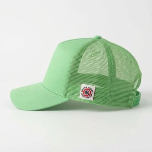 Meyba Sports Green Mesh Trucker Hat 6-Panel Adjustable <b>Snap</b> Back Breathable Sporty <b>Cap</b> Front Logo Embroidery - Product Image 5