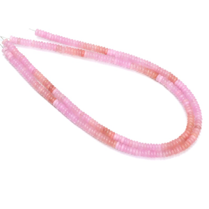 Magnifiques perles plates en opale rose, perles de pierres précieuses lisses, fournitures pour la création de bijoux, vente en gros de fils d'opale rose - Product Image 4