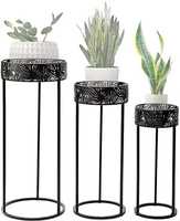 Support de plantes d'angle en fer forgé à 3 niveaux, organisateur de rangement multi-niveaux pour pots de fleurs, présentoir de jardinières quart de cercle