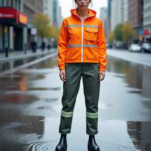 Premium Quality & Breathable <b>Waterproof</b> Jacket & Trouser <b>Set</b> With Elastic Waist Lightweight Rain Suit & Jacket For Unisex - Product Image 6