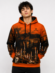 OEM Halloween <b>Orange</b> Hoodie Custom Logo Cotton <b>Fleece</b> Hoodie Streetwear Bulk Supplier - Product Image 3