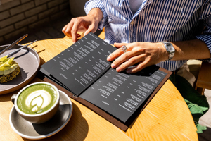 Customized Genuine Leather Menu Holder Luxury Restaurant Menu <b>Folder</b> Real Leather Menu Cover Cafe <b>Binder</b> LMC-0143 - Product Image 5