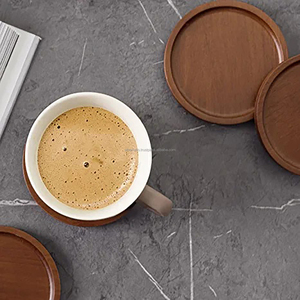 Posavasos de madera al por mayor Suministro de fábrica Posavasos de madera cuadrado redondo para bebidas Posavasos de piedra de madera maciza de India - Product Image 3