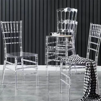 Acryl-Stuhl Esszimmer Tisch- und Stuhlset für Partys Outdoor-Party Bankett-Stühle Akzent-Luxus