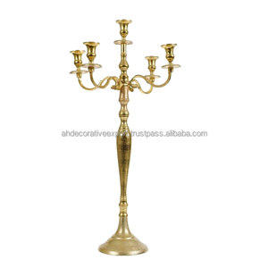 Candélabre personnalisé en métal à arrivée chaude et attrayante avec chandelier à 5 bras bougeoir fait main décoratif Antique - Product Image 6