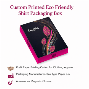 Caja de Empaque para Camisetas Ecológica con Impresión Personalizada |   Caja de Cartón Plegable de Papel Kraft para Empaque de Ropa y Prendas de Vestir - Product Image 5