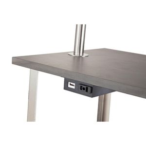 58\" Tall Dru <b>Square</b> <b>Side</b> <b>Table</b> Floor Lamp with Convenient Charging and USB Port in Silver - Product Image 3