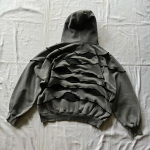 Sudadera con capucha personalizada tie-dye, extragrande, de algodón grueso, con lavado ácido, efecto vintage desgastado por el sol, OEM - Product Image 2