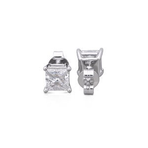 Boucles d'oreilles élégantes en or massif 10K 14K 18K avec diamants de laboratoire taille princesse, certifiés IGI, couleur DEF, clarté VS VVS - Product Image 5