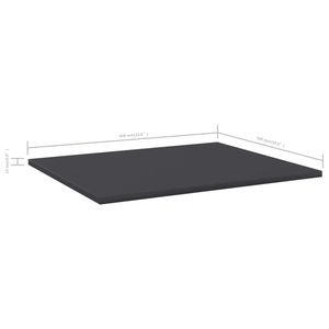Planches d'étagère 8 pièces en bois d'ingénierie gris 23.6 "x 19.7" x 0.6 "Bibliothèques - Product Image 5