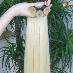 Extensiones de Cabello Rubio Platino al por Mayor, Cabello Humano Virgen Vietnamita Liso de Doble Trama, Sin Trama, Venta al por Mayor - Product Image 2