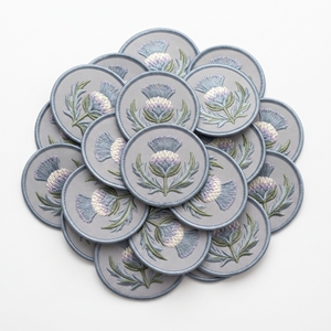 Custom <b>Patch</b> Supplier Shield Wheat Ears Tied Knot Badge Off White Twill Tan Border Sew On Iron On <b>Applique</b> - Product Image 6