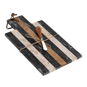 Planche à découper rectangulaire artisanale en bois de manguier avec anse en corde et poignée de couteau en acier inoxydable – 2,0 cm d'épaisseur, écologique, durable, vente en gros - Product Image 2