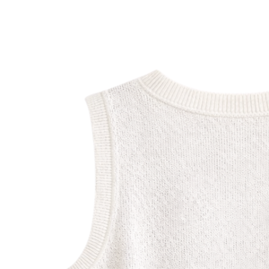 Camiseta sin mangas con botones texturizados para mujer, blusa informal de verano, holgada, transpirable, de punto, a la moda - Product Image 6