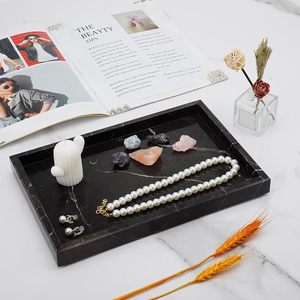 Luxury Black Marble <b>Vanity</b> Tray Decorative Serving Tray Modern Marble Organizer for Bathroom Coffee <b>Table</b> Kitchen Counter Home D - Product Image 2