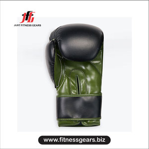 Guantes de Boxeo de Cuero Just Fitness Gears, Color Verde, con Cordones y Correa Ajustable para la Muñeca, Equipo de Boxeo para Adultos - Product Image 1