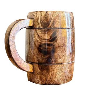 Best Seller <b>Large</b> Capacity Wooden <b>Mug</b> Customizable Size Hand-made Classic Smart Business Gifts for Coffee at Low Price - Product Image 3