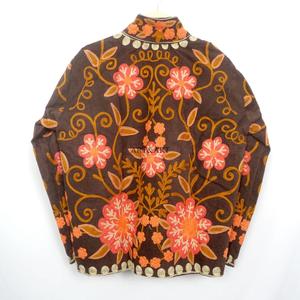 Luxurious Hand Embroidered 100% Cotton Quilted Cotrise Jacket Floral Intricate Detailing Timeless Elegance Autumn Winter Button - Product Image 6