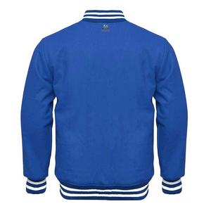 Chaqueta Varsity Personalizada de Lona para Hombre y Niño, Estilo Letterman, Cuello Alto, Puños y Dobladillo con Botones Cubiertos, Color Azul 2026 - Product Image 5